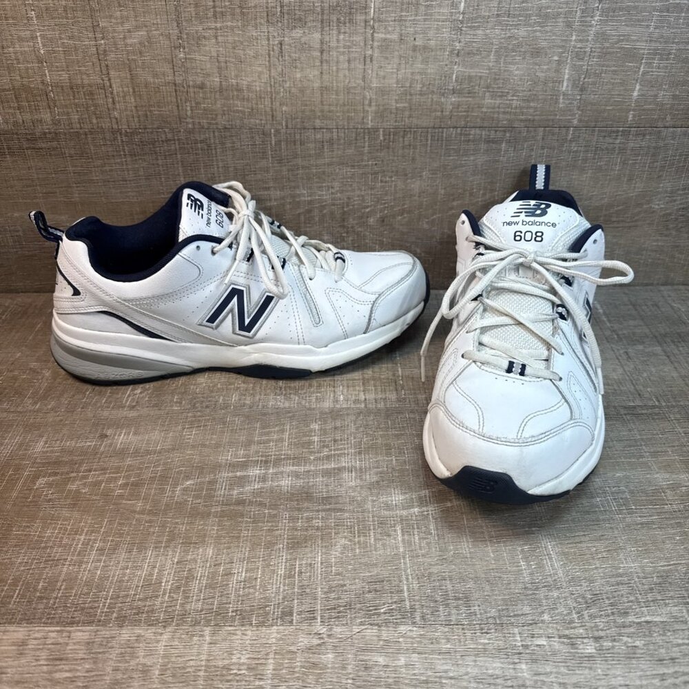 New Balance Mens 608 V5 MX608WN5 White Navy Dad Shoes Sneakers Size 12 D